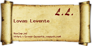 Lovas Levente névjegykártya